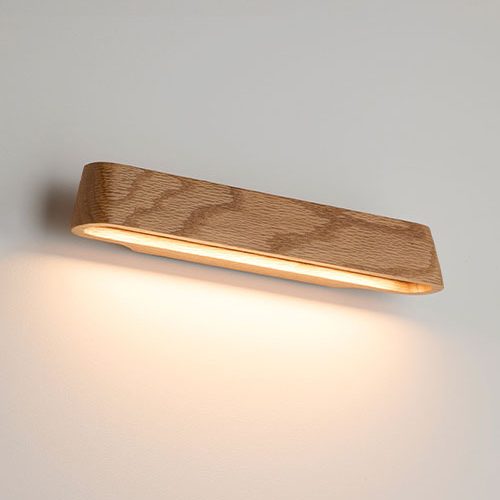 Handcrafted timber lighting, the Tenn Sconce in American Oak by Fluxwood Lighting